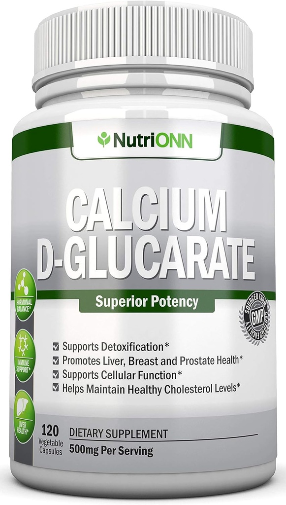 Kalcijev D-glukarat - 500mg - 120 rastlinskih kapsul - superior moč za podporo procesu čiščenja, estrogen Presnova in hormonsko ravnovesje - pomaga z prostato, prsi in Colon zdravje