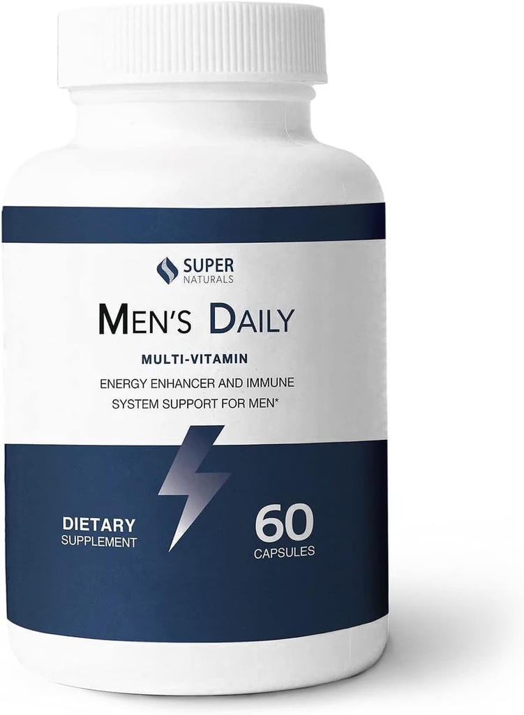 Super naravni moški Daily Multivitaminski Energy Energy Energy Energy Energy Energy Energy Energy Enterprise and Immune System Support for Men (60 kapsul, 30 dnevna oskrba)