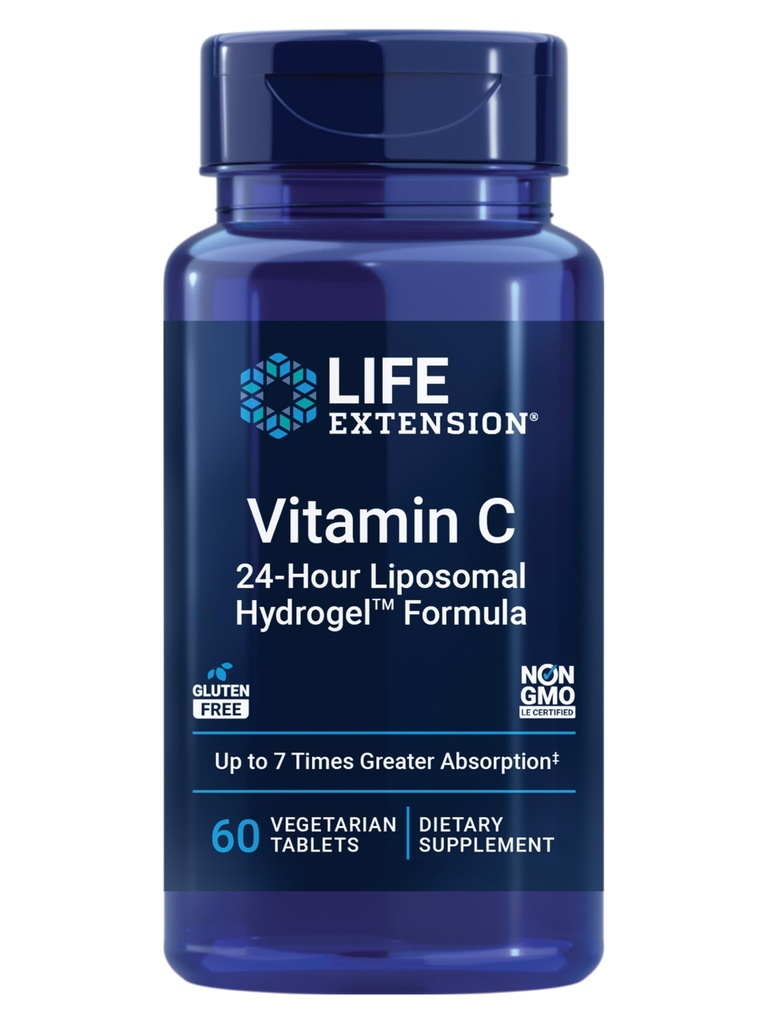 Life Extension Vitamin C 24-Hur Liposomal HydrogelTM Formula, absorbira boljše od standardnega vitamina C, do 24 ur, dobili najbolj iz vašega vitamina C, Gluten-free, ne-GMO, vegetarijanski, 60 tablet