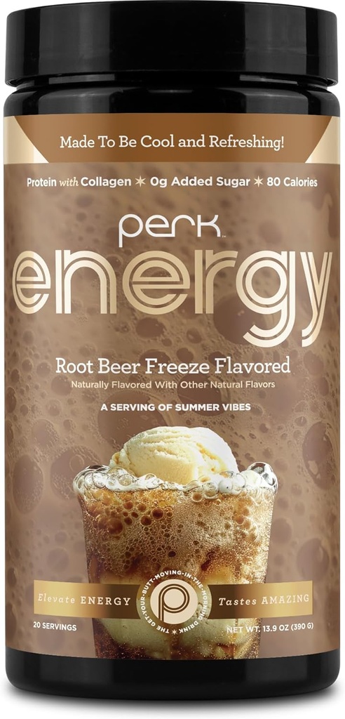 Perk Energija Original zamrzovanje korenin pivo arome (20 Služabniki) - Gluten brezplačno, soja brezplačno in arašidov brezplačno