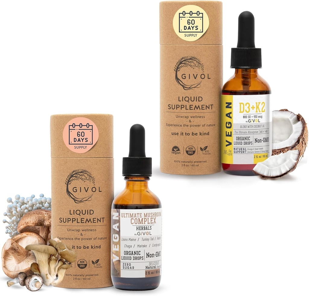 Ultimate gobe kompleksne tekoče kapljice z vitaminom D3 + K2 (MK4 & MK7) za naravno wellness: rastlinsko-bazna, Veganska Formula z Fractionated Coconut olje - Podpora in dnevna vitalnost