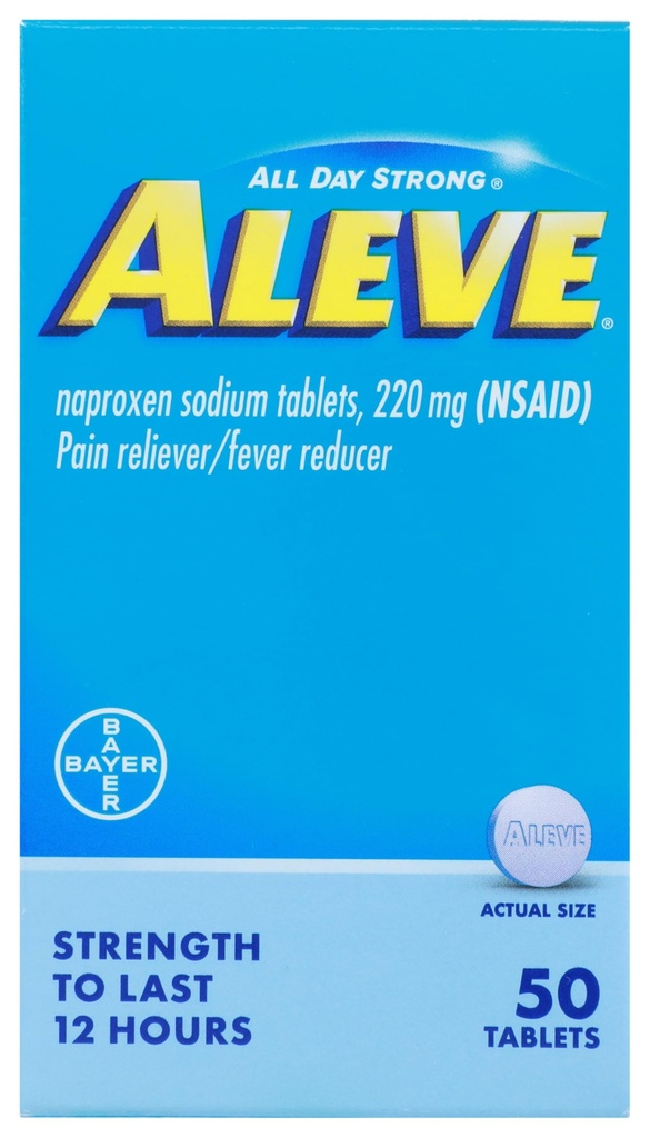 Aleve, Pain Reliever/Fever Reducer 220 mg tablete, 50