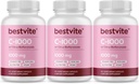 BESTVITE Vitamin C 1000mg (360 vegetarijanskih kapsul) (120 x 3) z bioflavinoidi Citrus - brez stearat - veganski - brez GSO - brez glutena