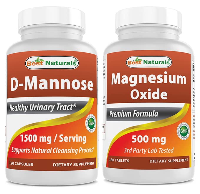 Najboljši naravni D-mannoza 1500 mg & magnezijev oksid 500 mg