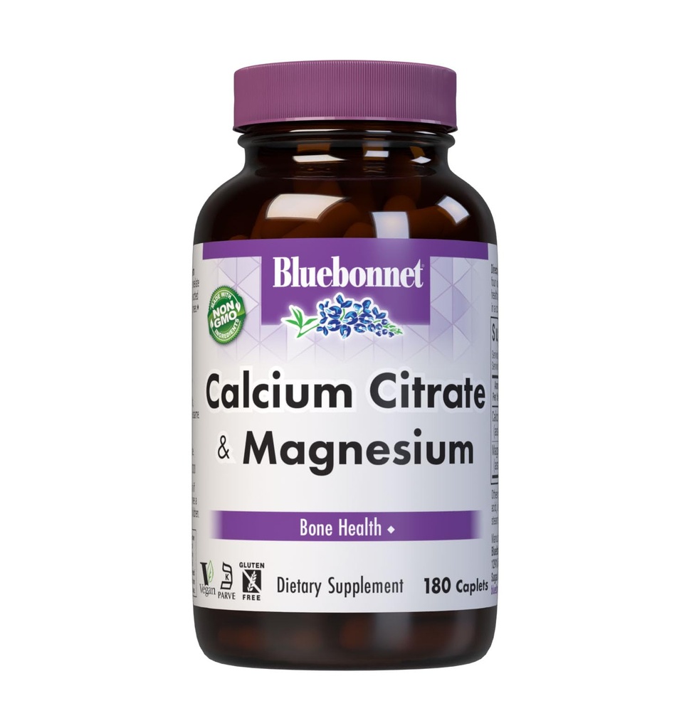 BlueBonnet Calcium Plus Magnezijev Caplets, 180 štev.
