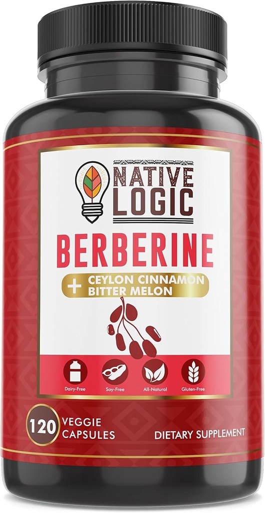 Berberine HCL 1200 mg s cimetom, grenko melono in ekstraktom zelenega čaja 