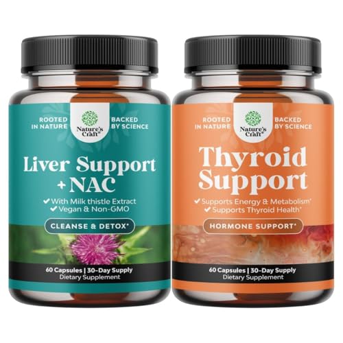 Paket podpore jeter NAC dodatek z mlekom Thistle Extract, N Acetil Cysteine in Artichoke, in zeliščnih ščitnic podporo kompleks - Potent Kelp Iodine za Hormone Balance - Mood & Energija