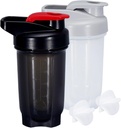 Shaker Steklenica Protein Shake Cup 10 Ounce Shaker Steklenica z kroglicami Whisk, Beljakovinski stresalnik Set za mešanice beljakovin,Shakers za pretrese beljakovin, Shaker Cup, Protein Shaker, Black+Grey, 2PCS