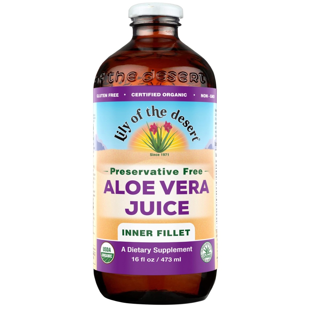 Lily iz puščavske Aloe Vera Juice, brez konzervansov, notranji file, 16 Fl oz