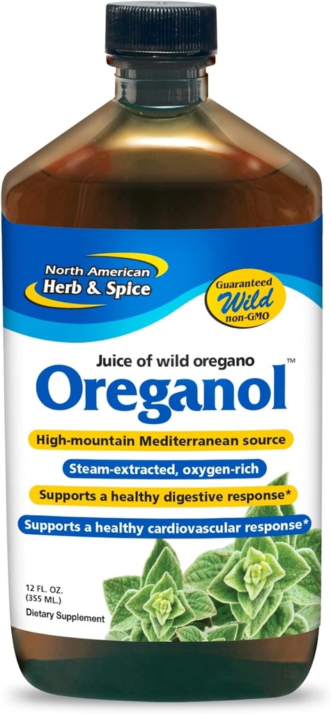 SEVERNA AMERIŠKA HERB & SPICE Origanol P73 Juice - 12 fl oz, Pakiranje 5 - Wild Origano Oil - Heart & Digestive Health - Ledvica, Pankreas & Jetra Podpora - Non-GMO - 865 Total Servings