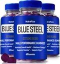 (3 Pack) Blue Steel Gummies za moške, Daily Nutrition za povečanje samozavesti in splošno zdravje, Vse naravne dodatek za podporo Vrhunski zmogljivosti, Uradni moški Gummy, BlueSteel Mnenja (180 Gummies)