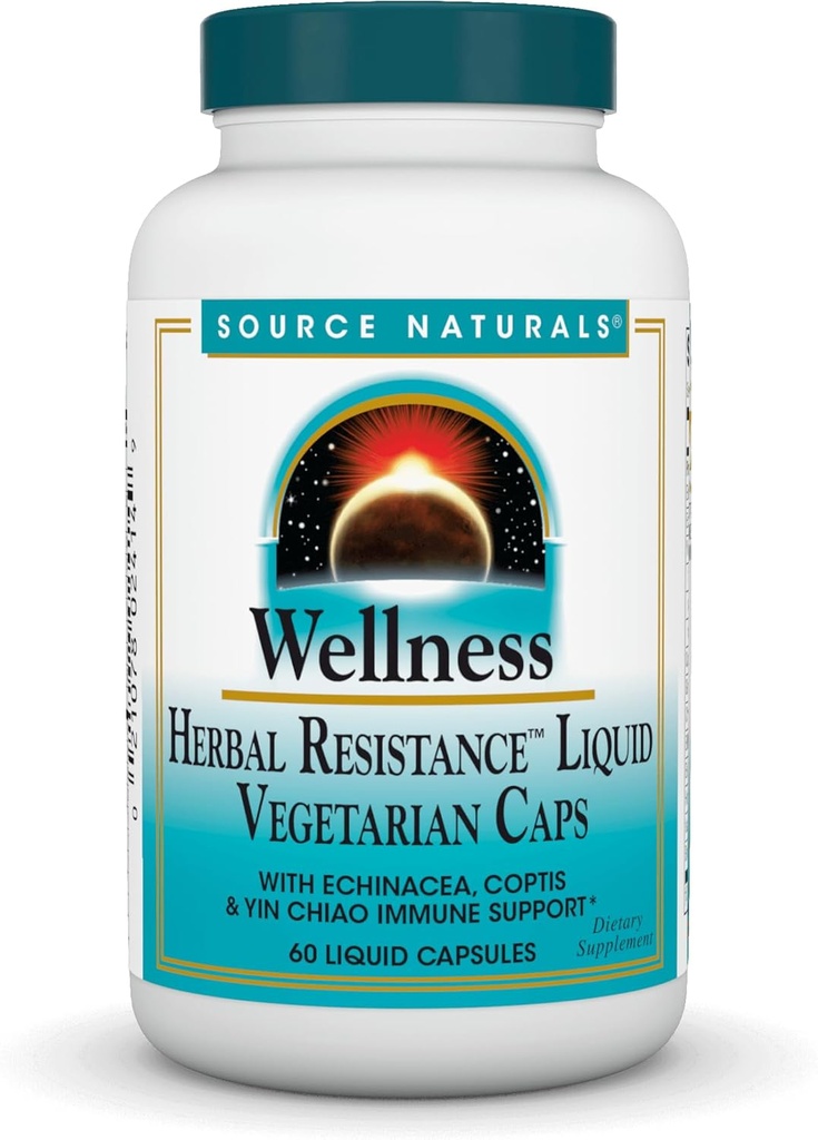Vir Naravne Wellness Rastlinska odpornost, Echinacea, Coptis & Yin Chiao Imunska podpora *- 60 kapsul