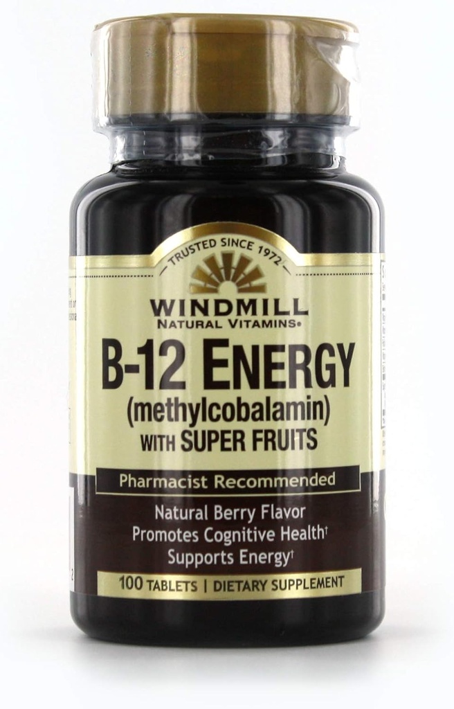 Vetrnica Vitamin B-12 Energija s super sadnimi tabletami 100 Ea