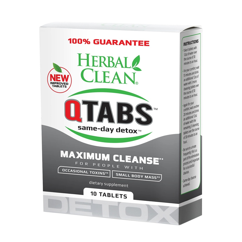Zeliščno čiščenje - QTabs Detox, prenosni in diskreten, 10 tablet