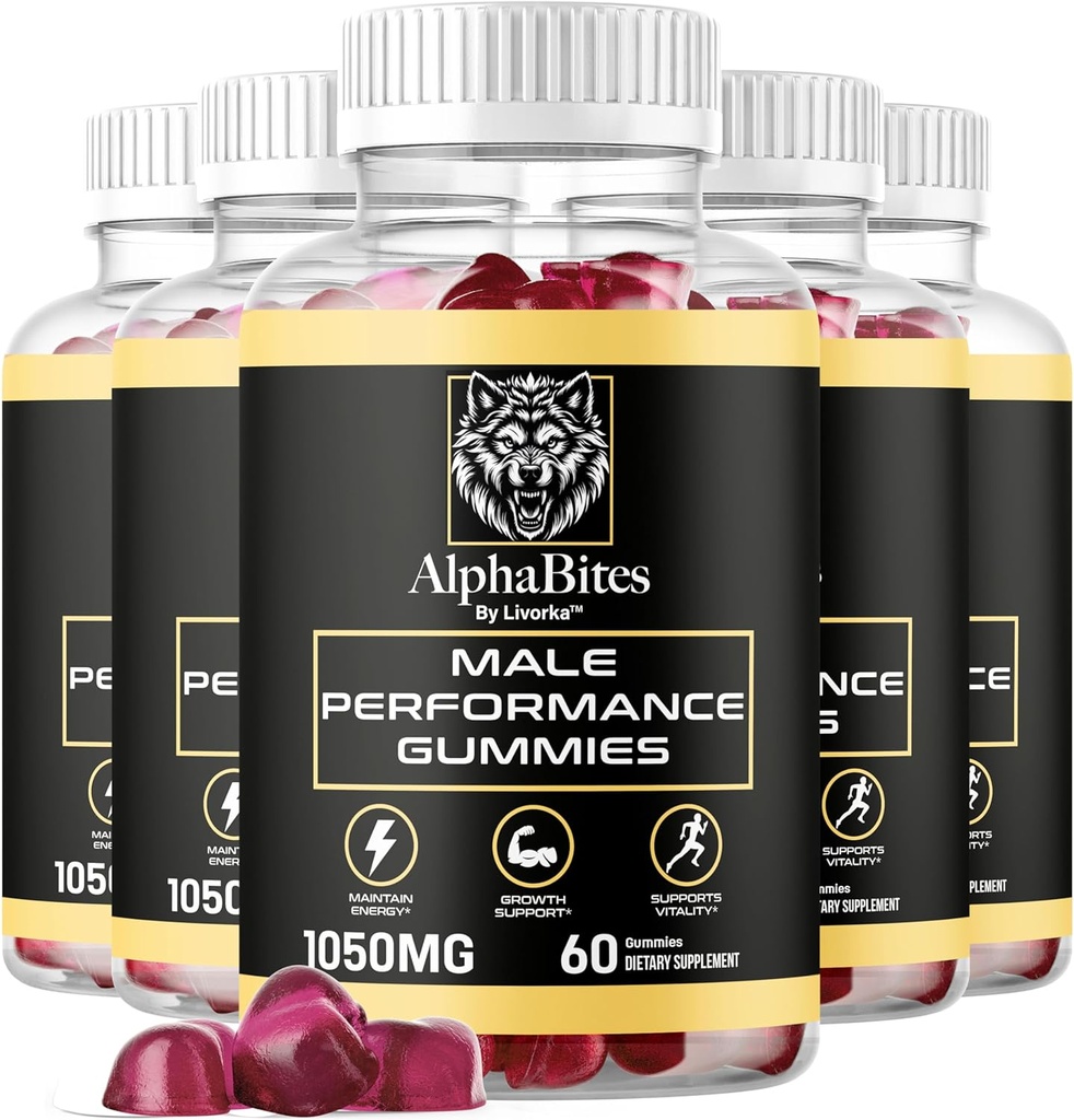 LIVORKA (5 paket) Alpha bites Gummies, Alpha bites, Alphabites Gummies, Napredna Alfa bites Formula,150 Število