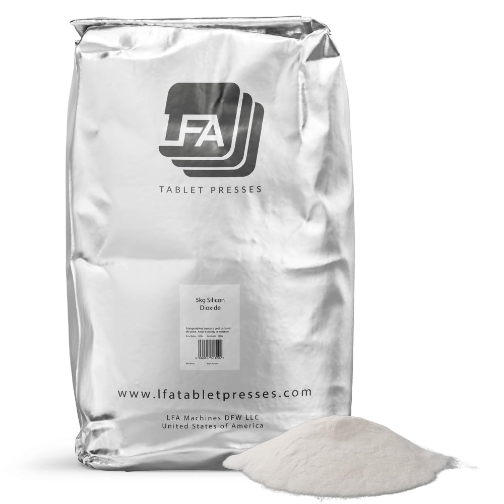Silicij-dioksid - sredstvo proti strjevanju - 5 kg (11 lb) - prašek Silikata za živila - Glidant za absorpcijo tekočine za tablete stiskalnice in kapsulne tablete Mix