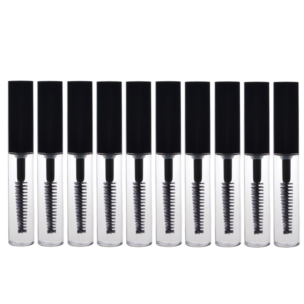 AKOAK 10 Packs 4ml Transparent ponovno uporabo prazna steklenica vsebnik ličila kozmetični orodje za trepalnice rast olje / maskara z čopič za domov in potovanja