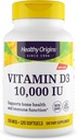 Zdravi izvori Vitamin D3 10.000 i.e. (ne-GMO, visoka jakost, podpora kostem, Imunska podpora, brez glutena), 120 softgels