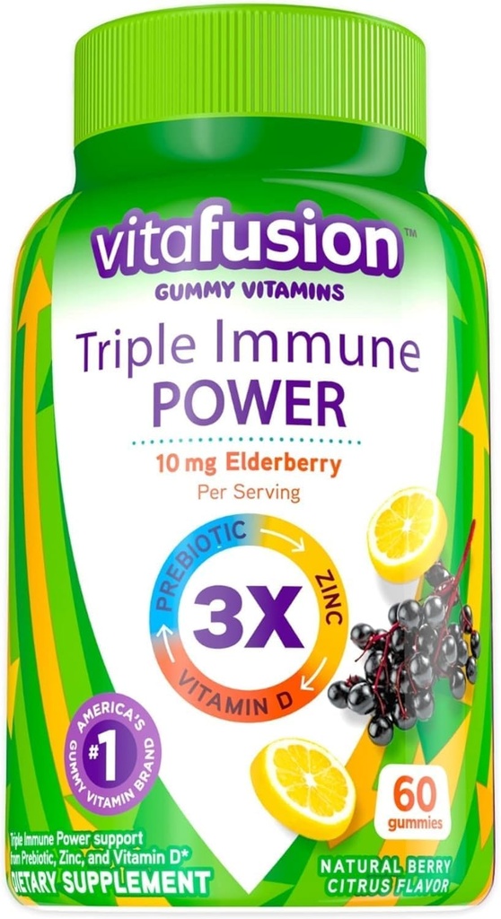 Triple Imunska moč Gummy Vitamini Združljivi z Vitafusion, 60ct-L8