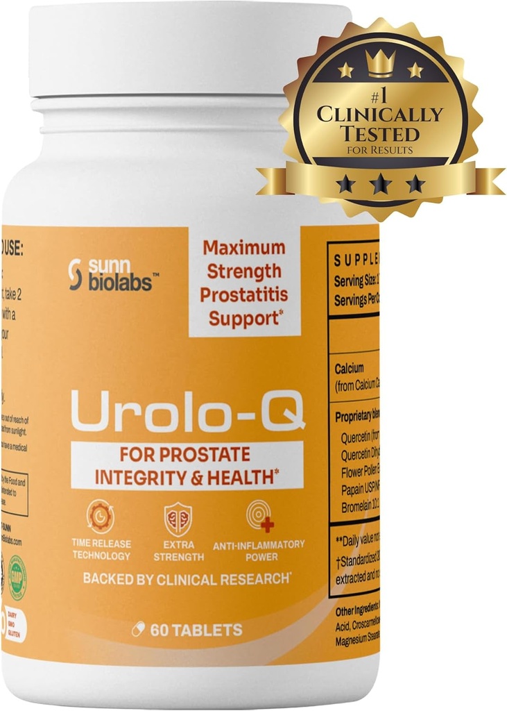 Urolo-Q ekstra močna prostata podpora za kronično prostatitis, CPPS maksimalna moč učinkovito prostate zdravstvene dodatke za moške – Napredno čas release Formula z dodanim Pollen Extract...