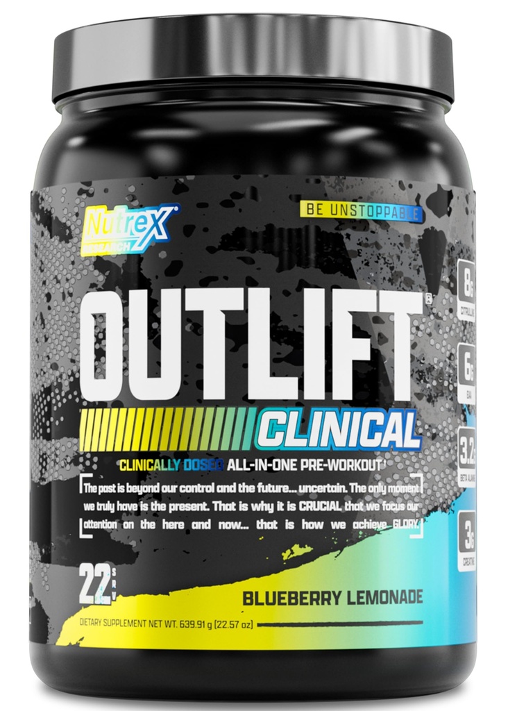 Nutrex raziskave Klinično dozirani predworkout prašek s kreatinom, citrulin, EAA 