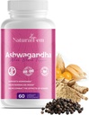 Naturalfem Ashwagandha dodatki za ženske s črnim poprom - Stres upravljanje, Hormone & Mood podpora dodatek - Gluten-free, 1300 mg. 60 Zelenjavne kapsule