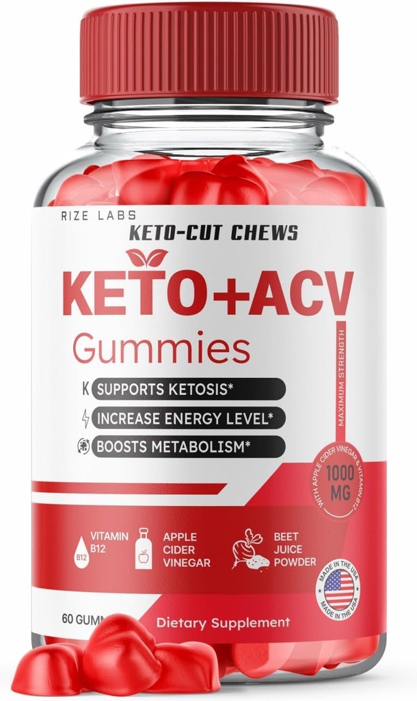 Keto-Cut Chews ACV Gummies - Keto-Cut Chews Premium Keto ACV za napredno hujšanje, Keto + ACV Gummy, Keto Cut Chews Največja moč, KetoCut Chews Gummies Mnenja (60 Gummies)