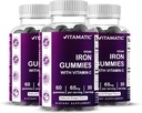 Vitamatsko železo 65 mg Gummies Supplement za ženske in moške - 60 Vegan Gummies - Velika Okus železa Gummy Vitamini z vitaminom C (3)
