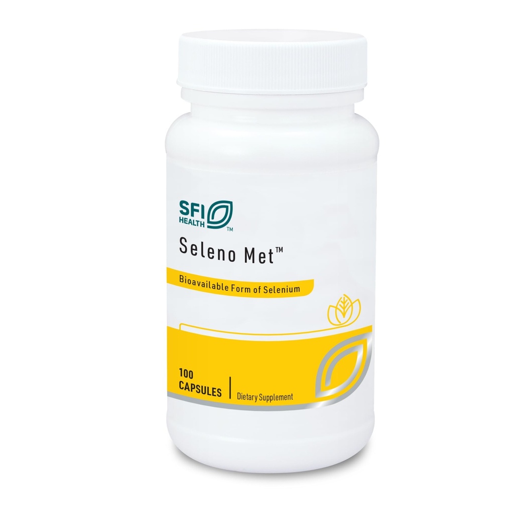 Klaire Labs SFI Health Seleno Met - 200 Milligrams Selenium kot hipoalergeni selenometionin, Biorazpoložljiv antioksidant Support with No Yeast, Dairy & Gluten-free (100 kapsul)