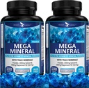 Potentni vrt 2-Pack Mega Mineral Supplement Complete Mineral Complex s kalcijevim magnezijevim cinkom Kalijev boron Selen Chromium & 72 Trace Minerals Iron Free Calcium Supplement -200 Tablete