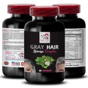 Gray Hair Supplement - GRAY HAIR REVERSE - poživljanje las, intenzivno barvo las, naravni sijaj, dinamična barva, obnovljen videz las, sij las, sveža vibranca, barvni resenergizer 1Bot 60Caps