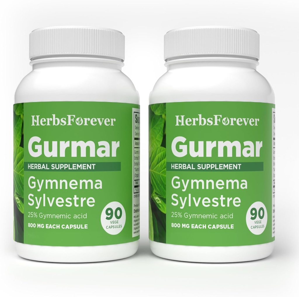 Herbsforever Gurmar Kapsule – Gymnema Sylvestre – Zeliščni dodatek – 90 kapsul (paket po 2)