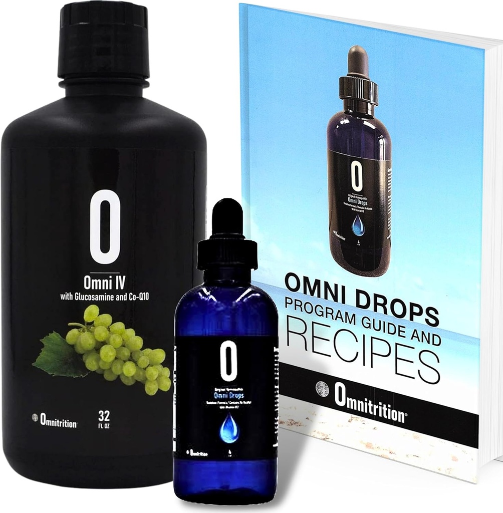 Omnitrition Omni Drop Bundle - Vključuje dva izdelka: Omni kapljice Dietne kapljice z vitaminom B12-4 oz s Program Guide in Omni IV (Omni 4) Tekoči vitamini in minerali z glukozaminom in Co-Q10