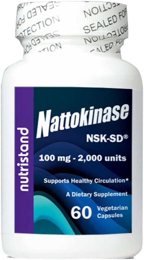 Nattokinase 2.000 enot 60 Caps. Cardiovascular Superfood of Japan - Izdelano v ZDA z japonskim NSK-SD Nattokinase. Prvotna in najbolj studied Nattokinase Brand. (1 plastenka s 60 kapsulami)