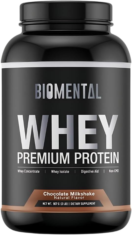 Biomentalna čokolada Whey Protein Powder - bogata aroma za rast in regeneracijo mišic - Premium Fitness Nutrition dodatek - Brez umetnih arom in sladil - Beljakovinski dodatek 2 funta
