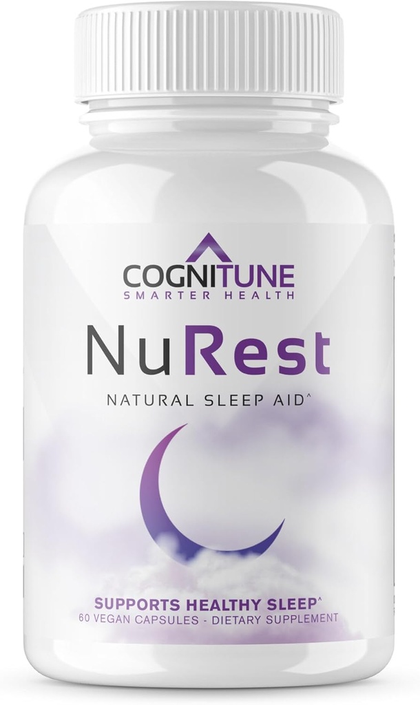 CogniTune Natural Sleep Supplement - nenavadne tablete za spanje, neumiljive zeliščne raztopine za spanje Formula w/Melatonin, Valerian Root, Lemon Balm, Kamilica, GABA, L-Theanin, Magnezij, Aminokisline