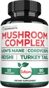 Satoomi 10in1 Lions Mane dopolnilni kompleks - Pomešan z Cordyceps Sinensis, Reishi goba, Turčija Rep goba in drugo - 90 Število za 3 mesece
