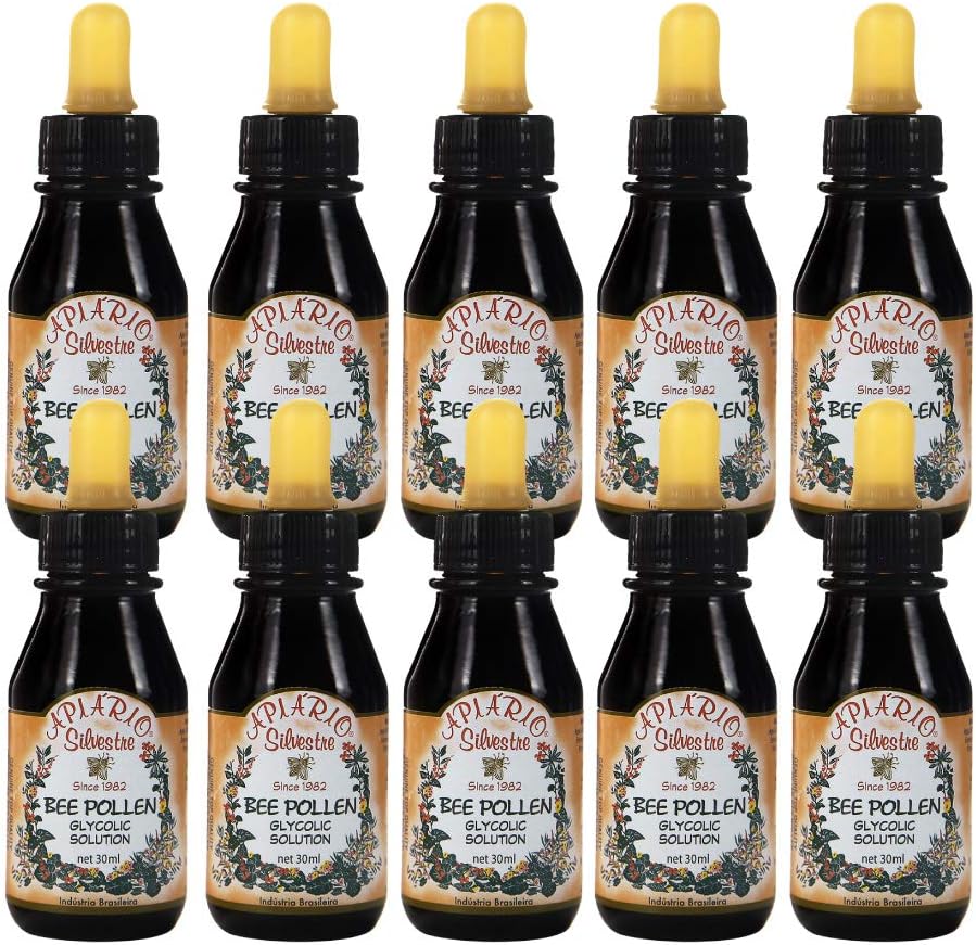 10 Steklenice Apiario Silvestre Brazilska čebela Polen Liquid Glycolic ekstrakt -Non Alcoholic, Wax Free
