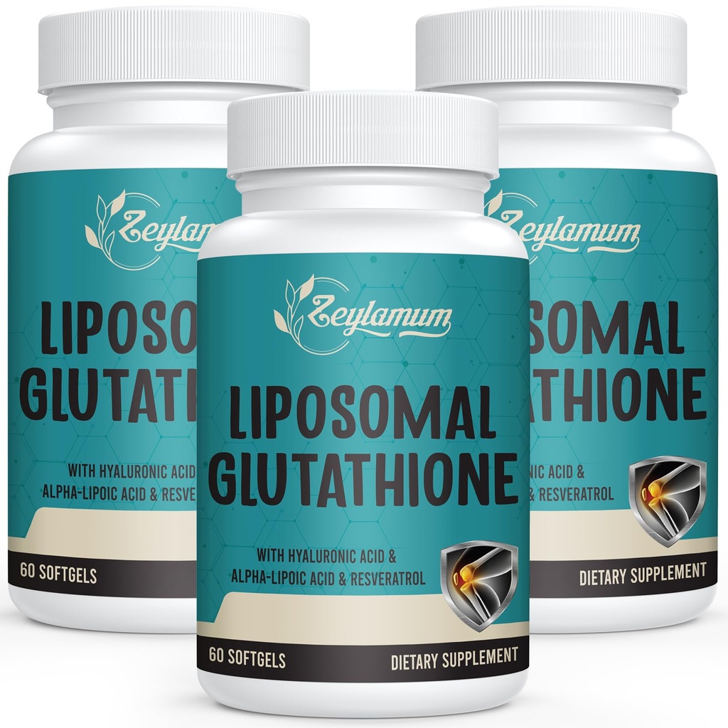 2400 MG liposomski glutation softgels, Max Absorpcija, aktivna oblika L-glutation zmanjša (GSH), s hialuronsko kislino, Resveratrol, Master antioksidanti za detox, Možgani, imunski sistem, 180 Softgels