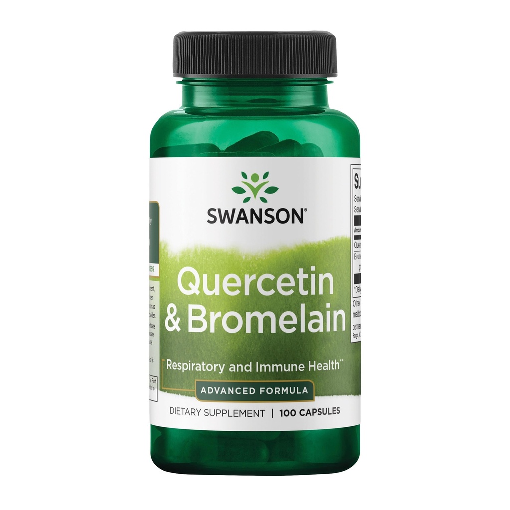 Swanson Quercetin & Bromelain- Promote za zdravje dihal-aid Sezonski imunski sistem-podpora ravni holesterola že w/i Normalni razpon 100 Caps (250mg Quercetin/78mg Bromelain)