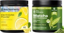 KLJUČNI HRANILCI Deal Bundle - Limonada Elektrolitski prah (90 Serving) + Matcha Powder z elektroliti za hidracijo in energijo (20 Serving)