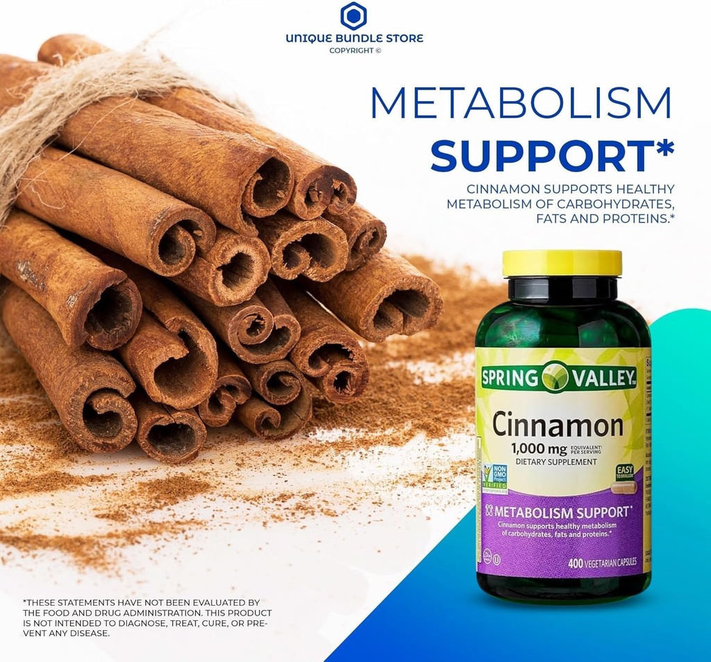 Unikatnica Cinnamon 1000 mg, 400 kapsul - prehranska podpora vegetarijanec (paket po 1)