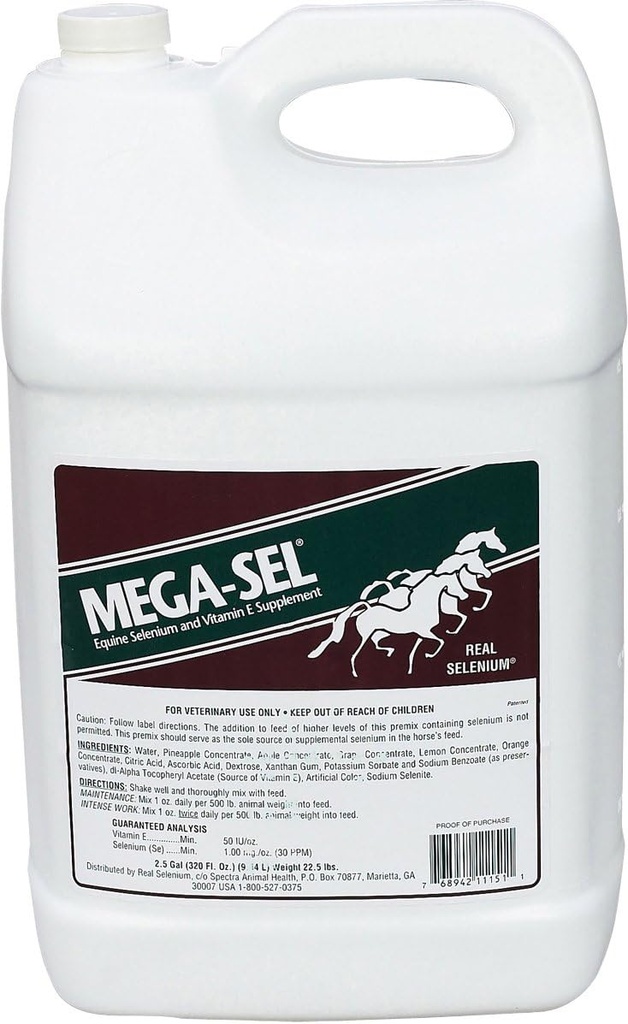 599840 Mega-Sel Liquid Formula za konje, 2.5 Galon