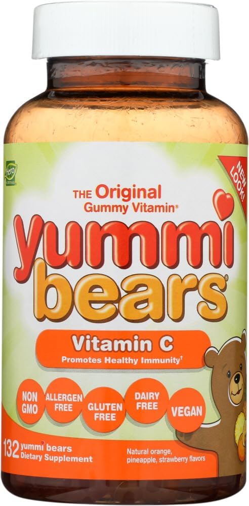 Yummi Bears Vitamin C Žvečljivi Gummy Vitamin dodatek za otroke, 132 Število (Pack od 1)