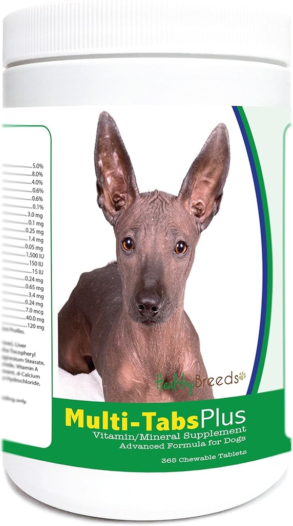 Zdrave pasme Xoloitzcuintli Multi-Tabs Plus Žvečljive tablete 365 Število