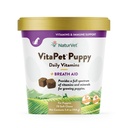 NaturVet – VitaPet Puppy Daily Vitamini za pse – Plus Aid za dihanje – posebej oblikovano za zagotavljanje mladičev z esencialnimi vitamini, minerali, aminokislinami in maščobnimi kislinami (70 mehkih žvečil)