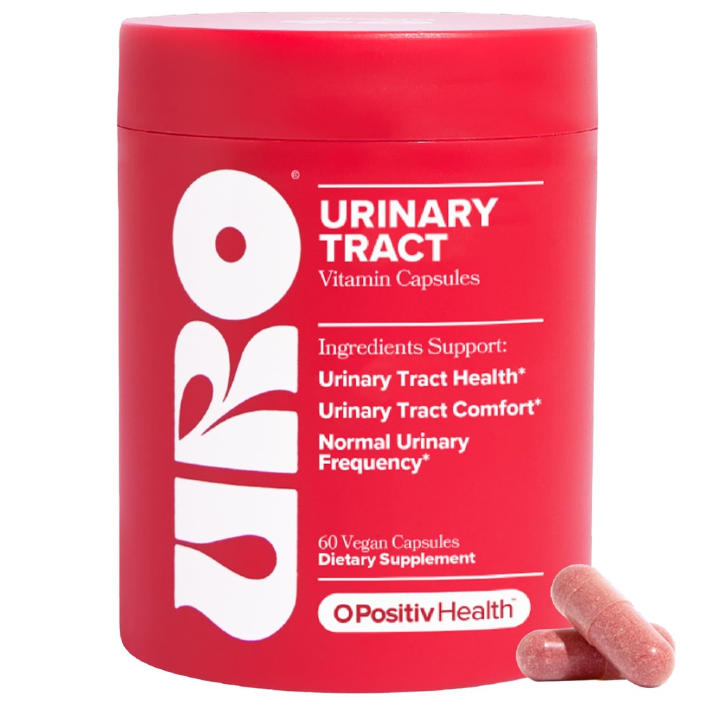 O Positiv URO Searin Tract Health Supplement for Women, 60 Count (Pack of 1) - Podporni vitamini v urinu s Pacran Popolnim izvlečkom brusnic, D-mannose, & Vitamin C - Vegan & Gluten-free
