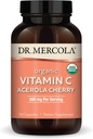 Dr. Mercola Organic Vitamin C Acerola Cherry, 30 Serving (90 kapsul), 500 mg na strežbo, prehranska dopolnila, Podpira zdravo imunske funkcije, Non-GMO, Certified USDA Organic