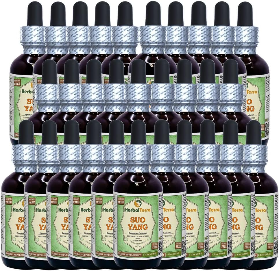 SUO Yang (Cynomorium coccineum) Glicerit, posušen zeliščni brezalkoholni tekoči ekstrakt (Brand Name: HerbalTerra, Proudly Made in USA) 30x2 fl.oz (30x60 ml)