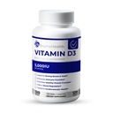 Vitamin D3 High Potency | 5000 IU for Immune, Bone, and Cardiovascular Support | Enhances Mood and Muscle Function | 120 Softgels - 4 Month Supply